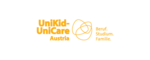 Logo UniKid-Unicare - Oranger Text auf weißem Hintergrund