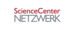 Logo ScienceCenter Netzwerk - in roter Schrift "ScienceCenter" über grau "Netzwerk"