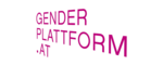 Logo Genderplattform - Text in Magenta auf weißem Hintergrund